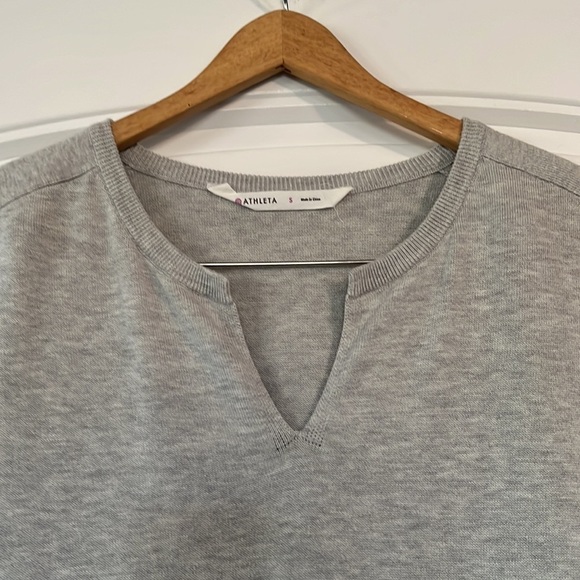 Athleta Grey Intent Cap Sleeve Tunic style Sweater Dress Small - Picture 2 of 5